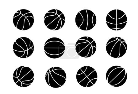 Téléchargez les illustrations : Des balles de basket. Illustration vectorielle isolée sur fond blanc. - en licence libre de droit