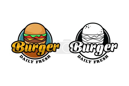 Téléchargez les photos : Modèle de logo Burger fond blanc - en image libre de droit
