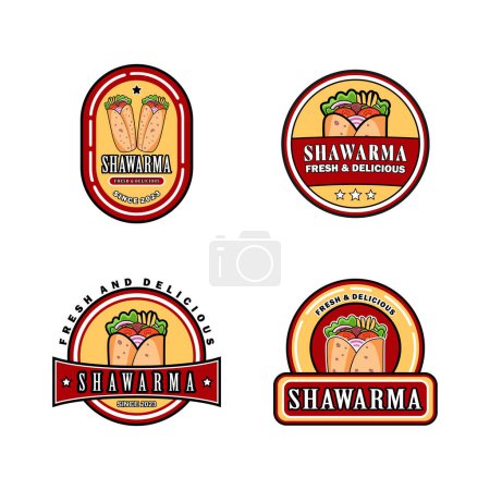 Téléchargez les photos : Doner kebab et shawarma design set vectoriel logo modèle - en image libre de droit