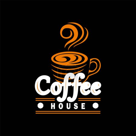 Téléchargez les photos : Café maison logo vectro design - en image libre de droit