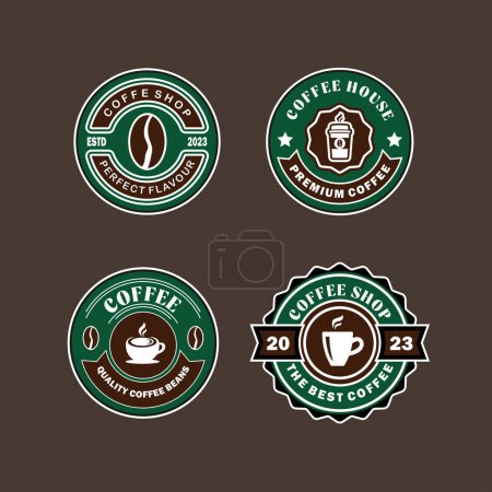 Téléchargez les photos : Modèle de couleur de logo café Vintage - en image libre de droit