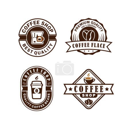Téléchargez les photos : Café-restaurant rétro logo ensemble modèle collection - en image libre de droit