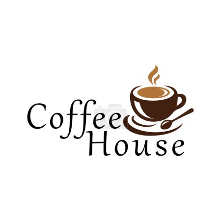 Téléchargez les photos : Café maison logo modèle de conception - en image libre de droit