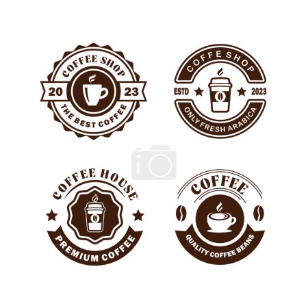 Téléchargez les photos : Logo café rétro modèle collection design - en image libre de droit