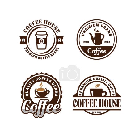 Téléchargez les photos : Logo set café vintage illustration design - en image libre de droit