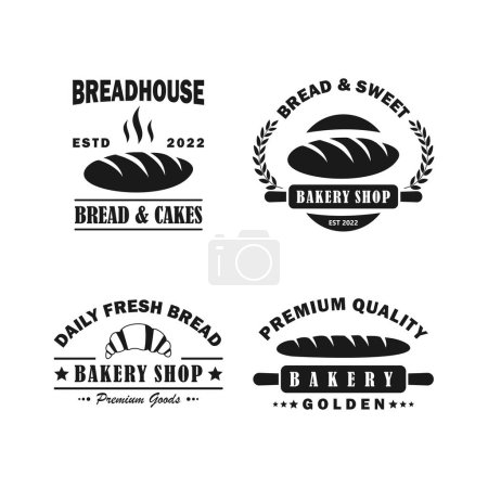 Téléchargez les photos : Modèle de conception logo boulangerie fond blanc - en image libre de droit