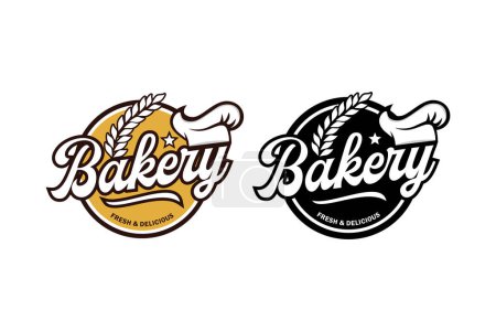 Téléchargez les photos : Modèle de logo chef boulangerie collection - en image libre de droit