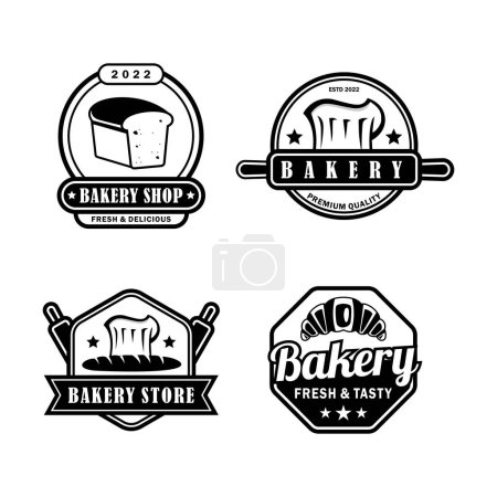 Téléchargez les photos : Vintage boulangerie logo modèle collection design - en image libre de droit