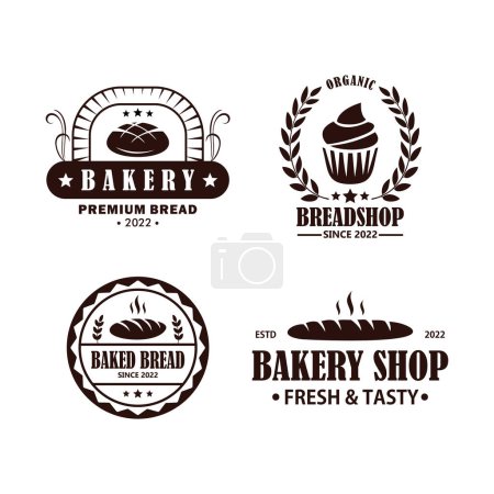 Téléchargez les photos : Logo boulangerie modèle de conception rétro - en image libre de droit