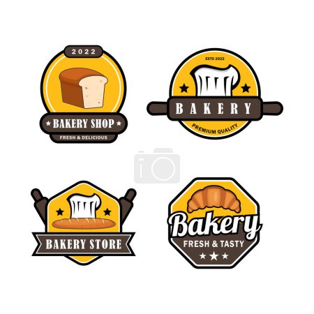 Téléchargez les photos : Modèle de couleur logo boulangerie - en image libre de droit