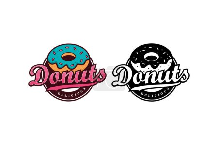 Téléchargez les photos : Donuts délicieux modèle de conception de logo - en image libre de droit