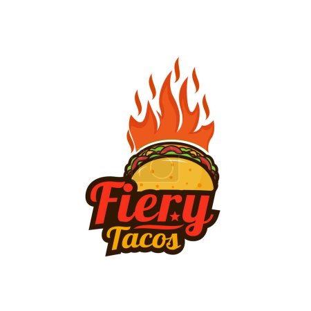Téléchargez les photos : Illustration du modèle de logo Fiery tacos - en image libre de droit