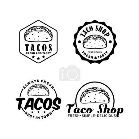 Téléchargez les photos : Logo tacos set template design - en image libre de droit