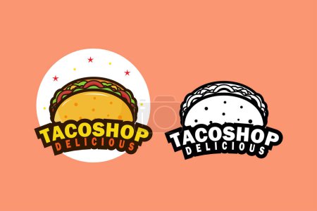 Téléchargez les photos : Modèle d'illustration vectorielle de logo de boutique Taco - en image libre de droit