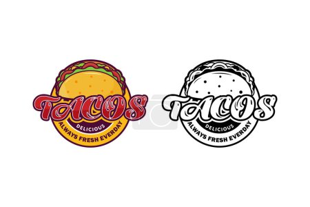 Téléchargez les photos : Modèle de conception d'illustration de logo Tacos - en image libre de droit
