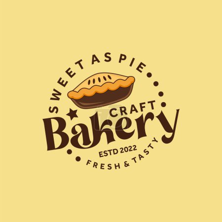 Téléchargez les photos : Modèle vectoriel de tarte design logo boulangerie - en image libre de droit