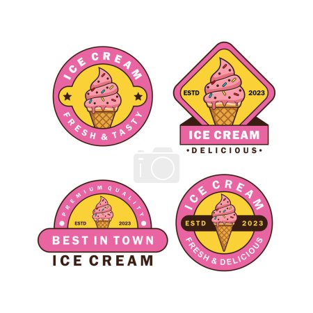 Téléchargez les photos : Crème glacée logo set illustration design - en image libre de droit