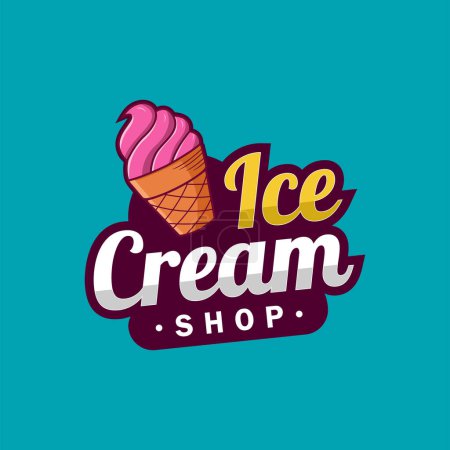 Téléchargez les photos : Modèle de conception de crème glacée logo - en image libre de droit
