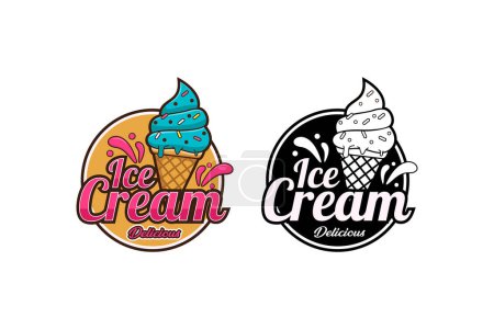 Téléchargez les photos : Crème glacée design logo premium - en image libre de droit