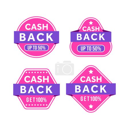 Téléchargez les photos : Modèle de collection d'étiquettes Cashback - en image libre de droit