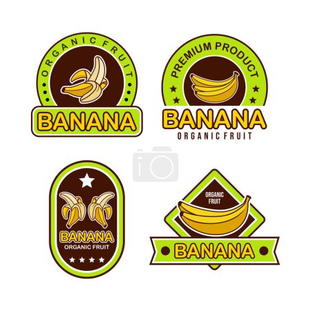 Téléchargez les photos : Modèle de logos banane illustré - en image libre de droit