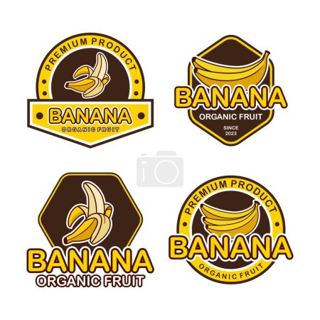 Téléchargez les photos : Banane logo collection set design template - en image libre de droit