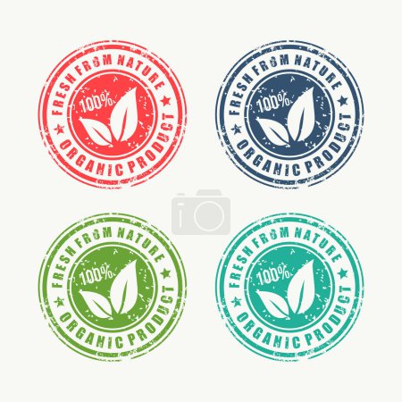 Téléchargez les photos : Modèle de logo d'étiquette de badge naturel 100 % biologique - en image libre de droit