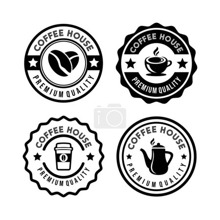 Téléchargez les photos : Café rétro logo set design - en image libre de droit