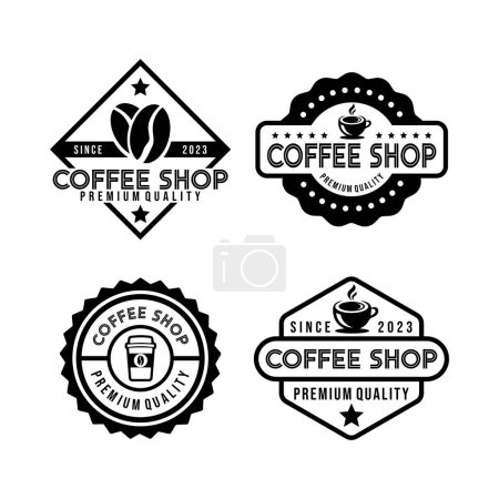 Téléchargez les photos : Modèle de collection de logo rétro café - en image libre de droit