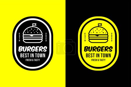 Téléchargez les photos : Burger logo collection de modèles frais et savoureux - en image libre de droit