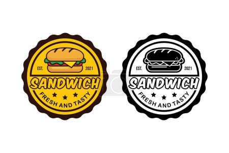 Téléchargez les photos : Délicieux sandwich fast food vecteur illustration - en image libre de droit