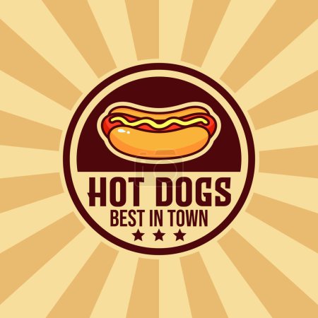 Téléchargez les photos : Modèle de conception de logo Hot dog - en image libre de droit
