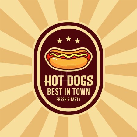 Téléchargez les photos : Illustration vectorielle logo hot dogs - en image libre de droit