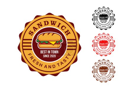 Téléchargez les photos : Modèle vectoriel de conception de logo sandwich - en image libre de droit