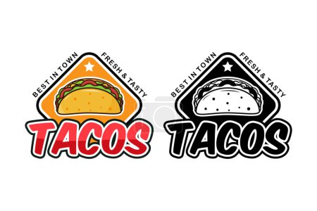 Téléchargez les photos : Tacos modèle design logo collection - en image libre de droit