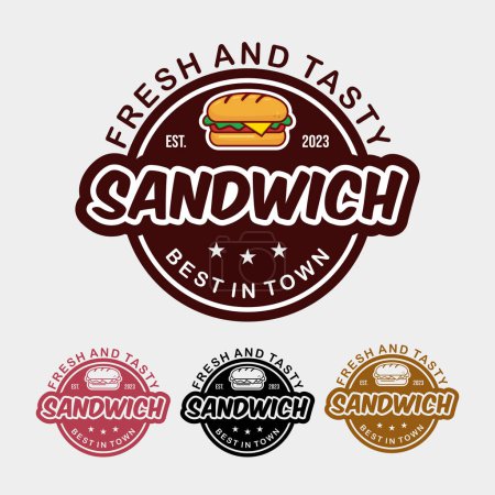 Téléchargez les photos : Collecte vectorielle de logo sandwich vectoriel - en image libre de droit