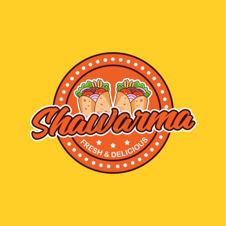 Téléchargez les photos : Shawarma logo design frais et délicieux - en image libre de droit