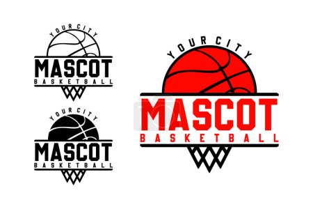 Téléchargez les photos : Modèle d'illustration vectorielle de conception de logo de basket-ball - en image libre de droit