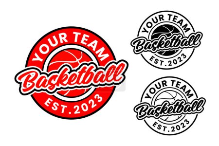 Téléchargez les photos : Modèle d'illustration de logo de basket-ball - en image libre de droit