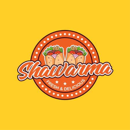 Téléchargez les photos : Illustration du modèle de logo Shawarma - en image libre de droit