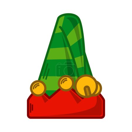 Ilustración de Ilustración de sombrero de elfo verde de dibujos animados. EPS 10 vector - Imagen libre de derechos