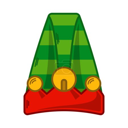 Ilustración de Ilustración de sombrero de elfo verde de dibujos animados. EPS 10 vector - Imagen libre de derechos