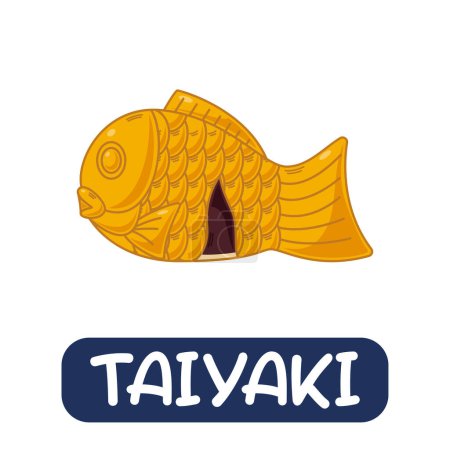 Illustration for Cartoon taiyaki, japanese food vector isolated on white background - Royalty Free Image