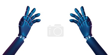 Photo for Artificial intelligence concept. Robot hand 3d render, Tech, connection between life and machine. - Royalty Free Image
