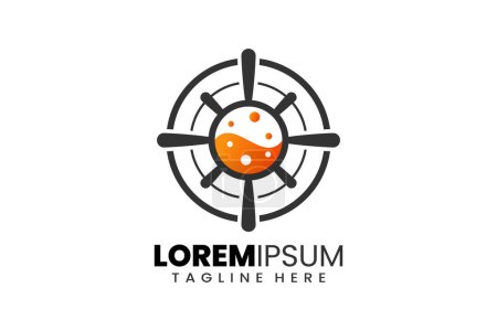 Modern Flat design Unique shoot target goal with orange liquid logo template and or target logo