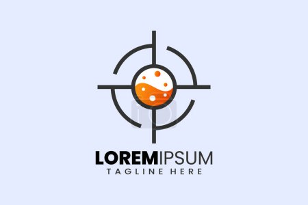 Design plat moderne Objectif de tir unique avec modèle de logo liquide orange et / ou logo cible