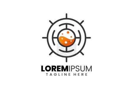 Modern Flat design Unique shoot target goal with orange liquid logo template and or target logo