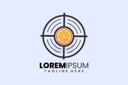Modernes flaches Design Einzigartiges Zielschießen mit orangefarbener Frucht-Logo-Vorlage und oder Ziellogo