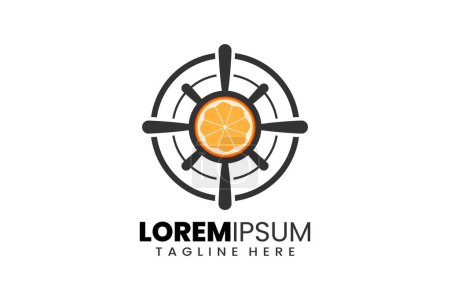 Modern Flat design Unique shoot target goal with orange fruit logo template and or target logo