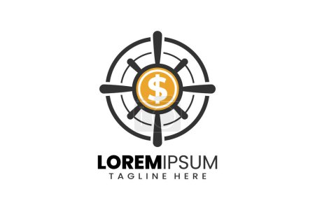Modernes flaches Design Einzigartiges Zielschießen mit Geld-Dollar-Logo-Vorlage und oder Ziellogo